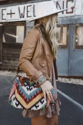 Artisan Oasis Woven Handbag - Brown Multi