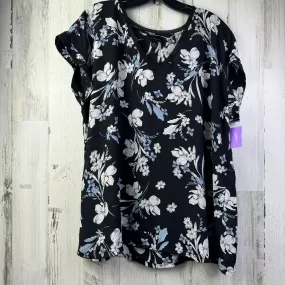 Black & White Blouse Short Sleeve Worthington, Size Xl