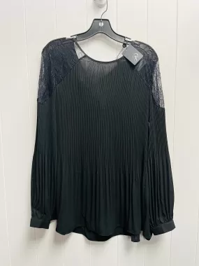 Black Blouse Long Sleeve Adrianna Papell, Size Xl