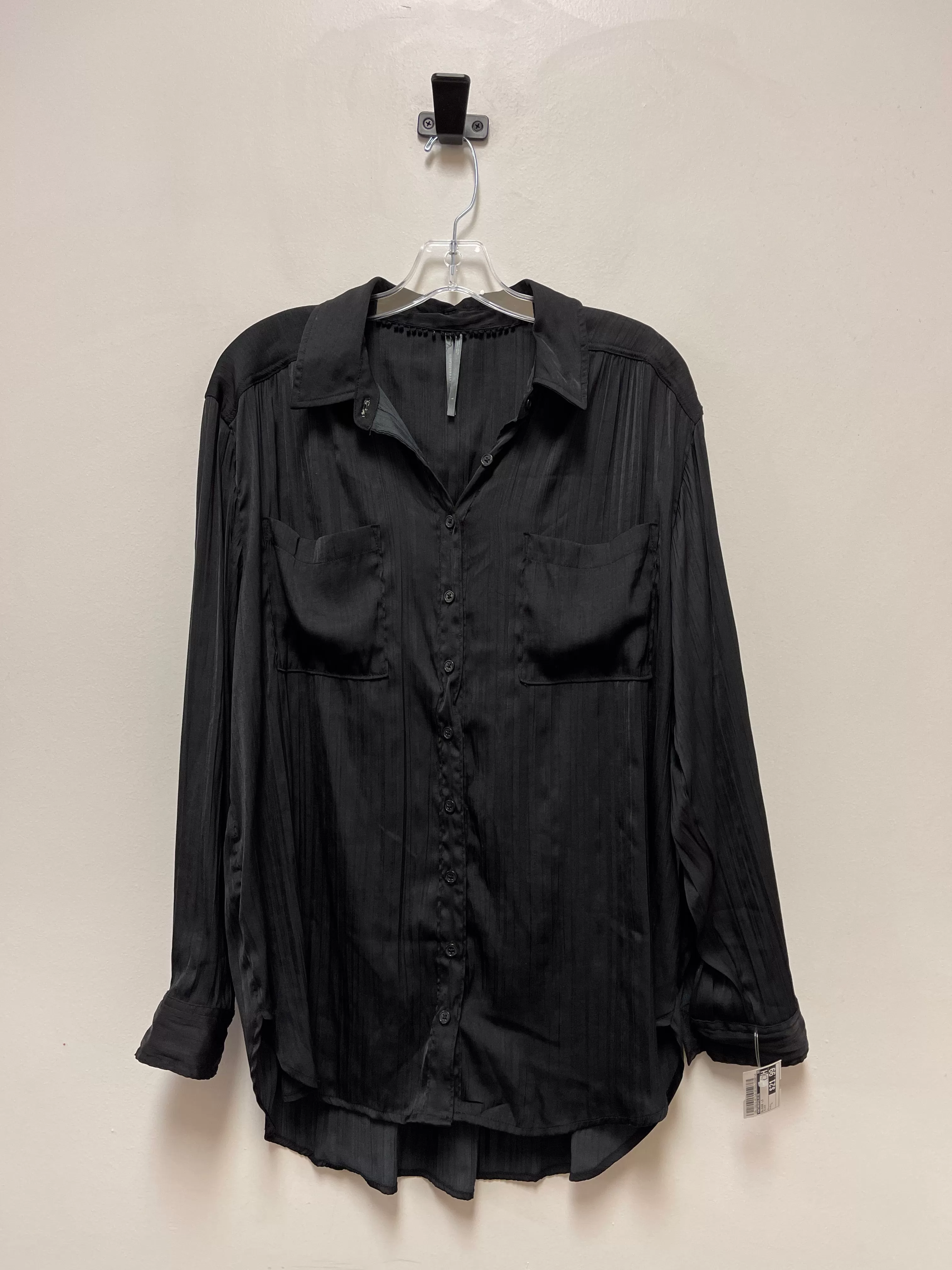 Black Blouse Long Sleeve Anthropologie, Size L