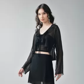 Black Ruffle Shrug