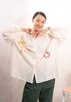 Blouse 18718 Off-White-Heart