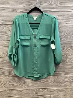 Blouse 3/4 Sleeve By Cato In Green, Size: M