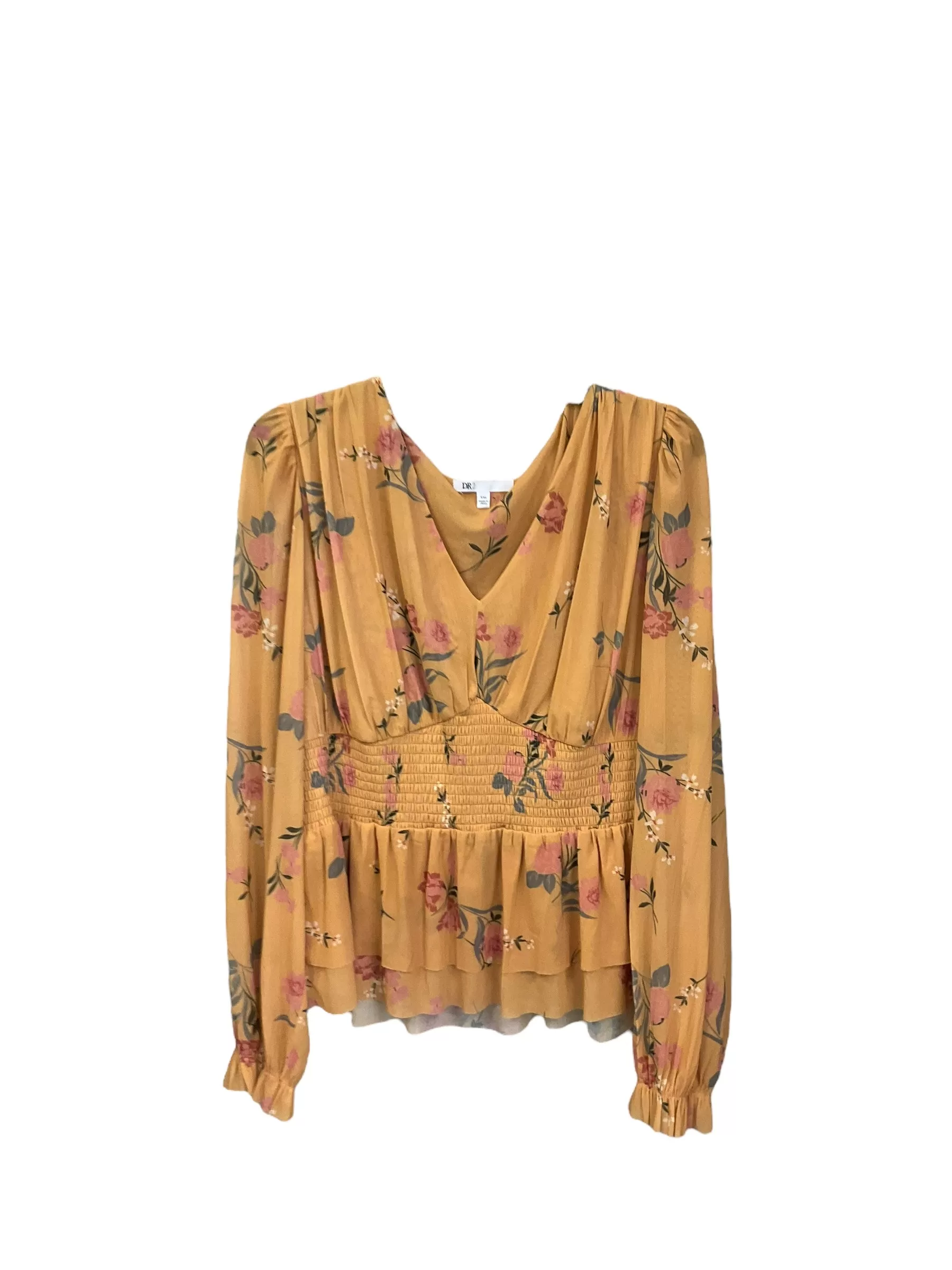 Blouse Long Sleeve By Dr2 In Gold, Size: Xxl