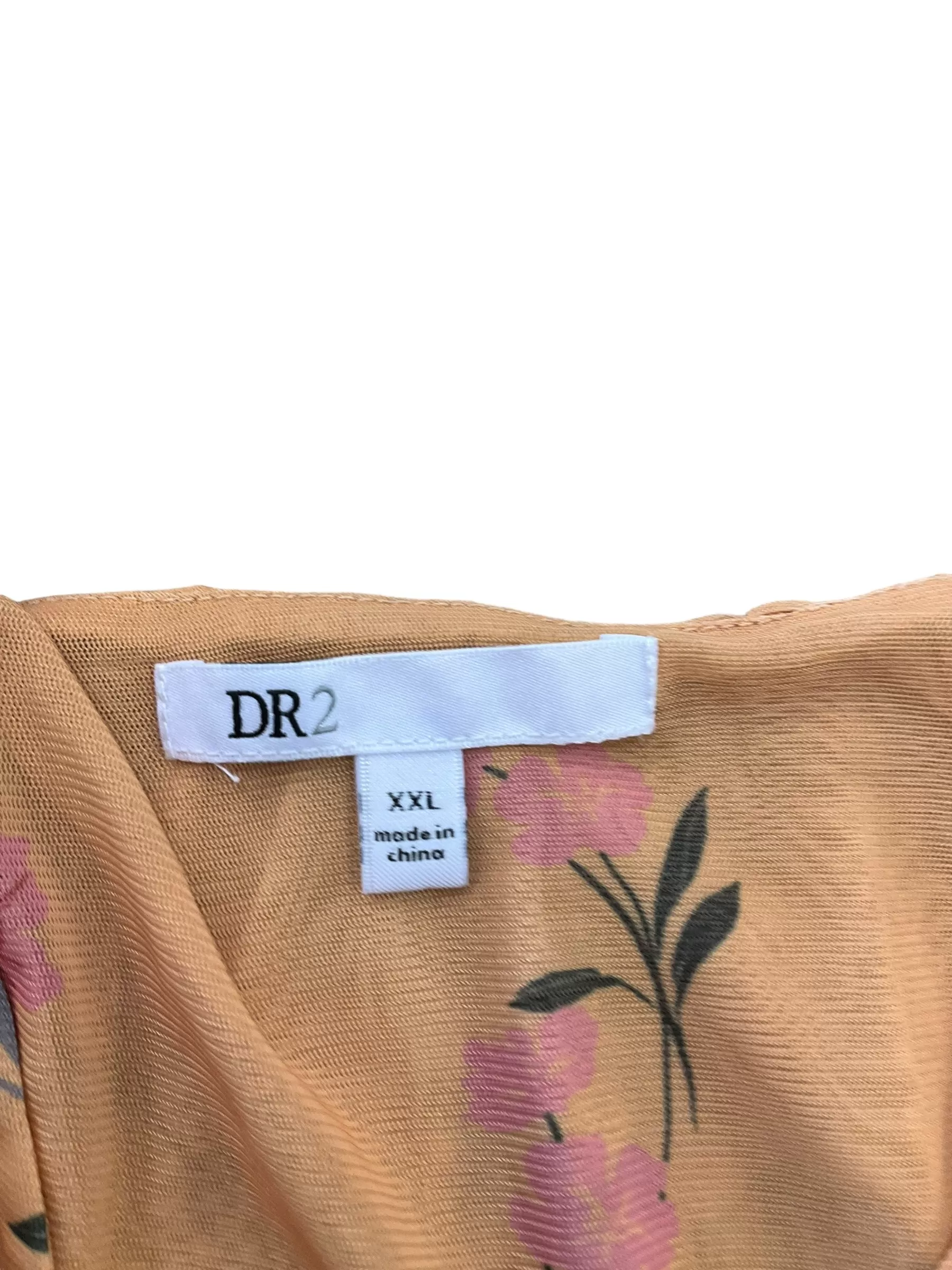 Blouse Long Sleeve By Dr2 In Gold, Size: Xxl