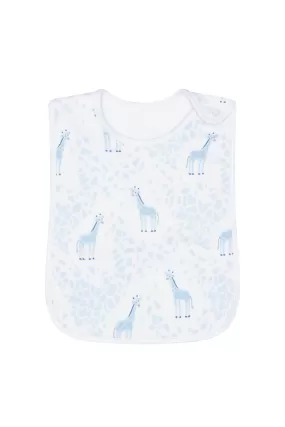 Blue Giraffe Print Feeding Bib