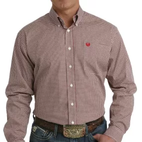 Cinch Men's Geometric Hex Button-Down Shirt In Red