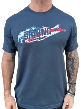 Long Island Strong - American Flag (Navy)