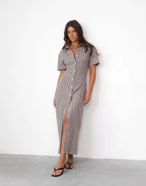 Lua Maxi Dress (Choc Gingham)