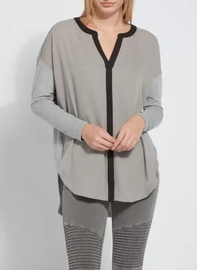 Lysse Contrast MIllie Top in Silver Grey