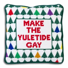 Make the Yuletide Gay Needlepoint Pillow