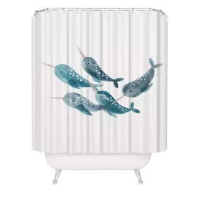 Narwhal Landscape Shower Curtain