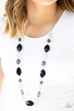 Paparazzi Necklace ~ Shimmer Simmer - Black Paparazzi Necklace