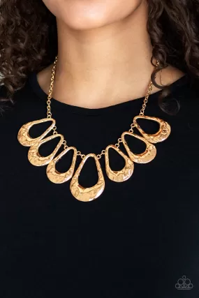 Paparazzi Necklace ~ Teardrop Envy - Gold