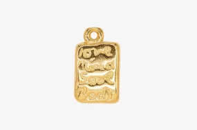 "Love Mind Soul Body" Charm Wholesale 14K Gold, Solid 14K Gold