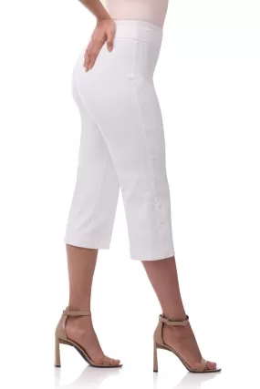 Rekucci EcoCosy Straight Leg Capri with Button Detail