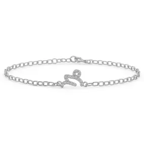 Silver Capricorn Pave Zodiac Bracelet