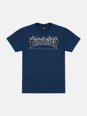 Thrasher Flame Tee - Navy / Black